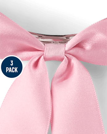 Lot de 3 pinces à cheveux en satin avec nœud papillon pour filles