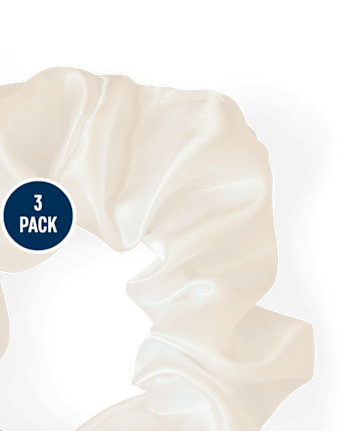 Girls Satin Heart Charm Scrunchie 3-Pack