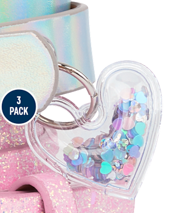 Girls Glitter Candy Bear Belt 3-Pack