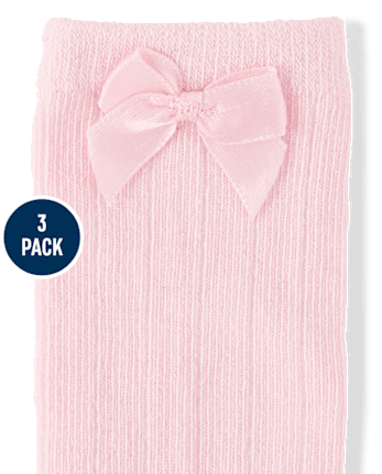Baby Girls Bow Pointelle At Knee Socks 3-Pack
