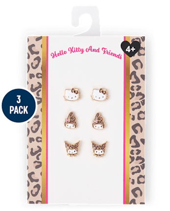 Girls Hello KittyÂ® And Friends Earrings 3-Pack - MULTI CLR