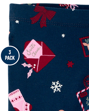 Toddler Girls Holiday Leggings 3-Pack - MULTI CLR