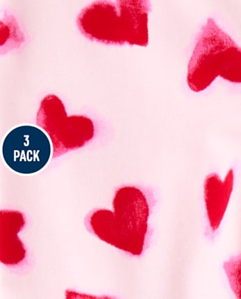 Baby And Toddler Girls Heart Leggings 3-Pack - RUBY