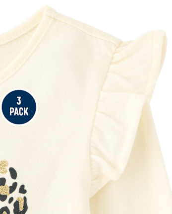 Toddler Girls Glitter Leopard Top 3-Pack - HAY STACK