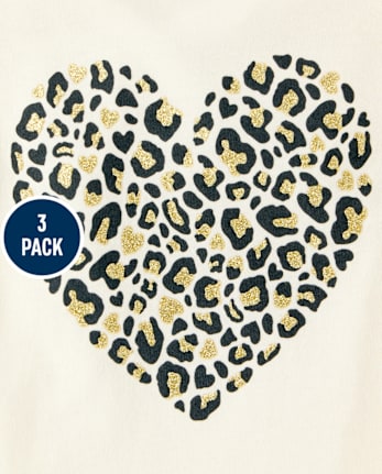 Toddler Girls Glitter Leopard Top 3-Pack - HAY STACK