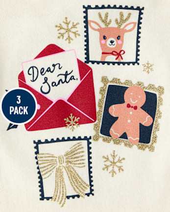 Toddler Girls Holiday Flutter Top 3-Pack - FAIR IVORY