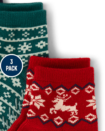 Toddler Boys Holiday Midi Socks 3-Pack - MULTI CLR