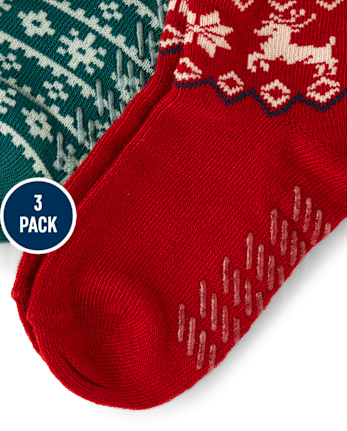 Toddler Boys Holiday Midi Socks 3-Pack - MULTI CLR