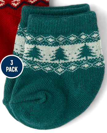 Baby Boys Holiday Midi Socks 3-Pack - MULTI CLR