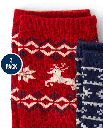 Boys Holiday Crew Socks 3-Pack - MULTI CLR