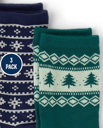 Boys Holiday Crew Socks 3-Pack - MULTI CLR