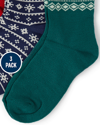 Boys Holiday Crew Socks 3-Pack - MULTI CLR