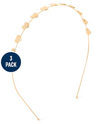 Girls Heart Headband 3-Pack - MULTI CLR