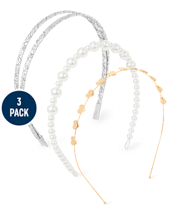 Girls Heart Headband 3-Pack - MULTI CLR