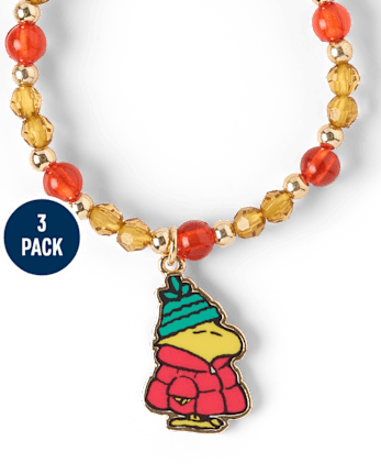 Girls Snoopy™ Holiday Beaded Bracelet 3-Pack - MULTI CLR