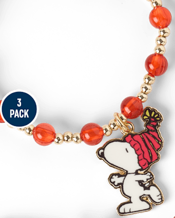 Girls Snoopy™ Holiday Beaded Bracelet 3-Pack - MULTI CLR