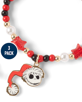 Girls Nightmare Before Christmas™ Beaded Bracelet 3-Pack - MULTI CLR