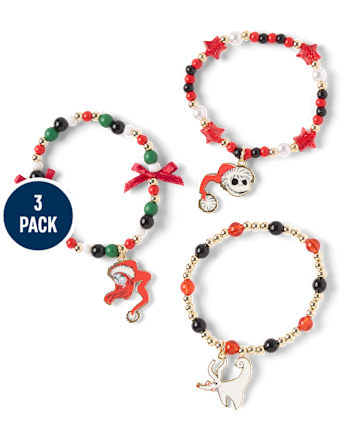 Girls Nightmare Before Christmas™ Beaded Bracelet 3-Pack - MULTI CLR