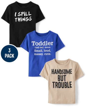 Baby And Toddler Boys Humor Graphic Tee 3-Pack