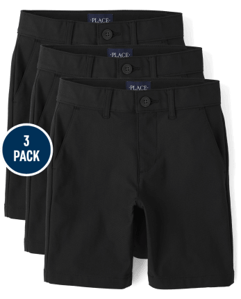 Paquete de 3 pantalones cortos chinos uniformes de secado rápido para niños