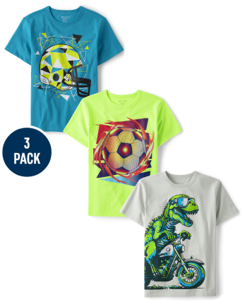Boys Dino Sports Graphic Tee 3-Pack