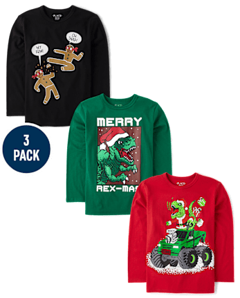 Boys Christmas Graphic Tee 3-Pack