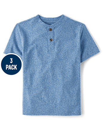 Boys Marled Henley Top 3-Top