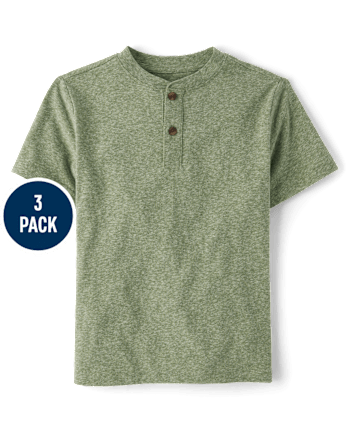Boys Marled Henley Top 3-Top