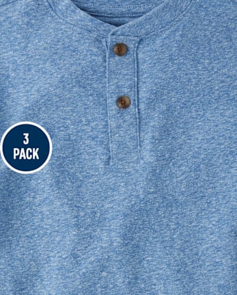 Boys Marled Henley Top 3-Top