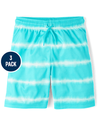 Boys Quick Dry Striped Lined Mesh Active Shorts 3-Pack