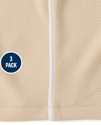 Kids Quick Dry Side Stripe Mesh Active Shorts 3-Pack