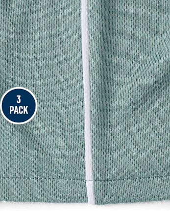 Kids Quick Dry Side Stripe Mesh Active Shorts 3-Pack