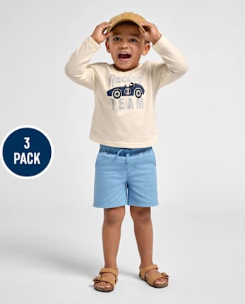 Baby And Toddler Boys Vehicle French Terry Active Shorts 3-Pack