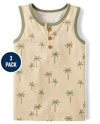 Baby And Toddler Boys Crocodile Tank Top 3-Pack