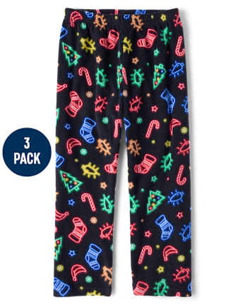 Boys Christmas Dream Fleece Pajama Pants 3-Pack - MULTI CLR