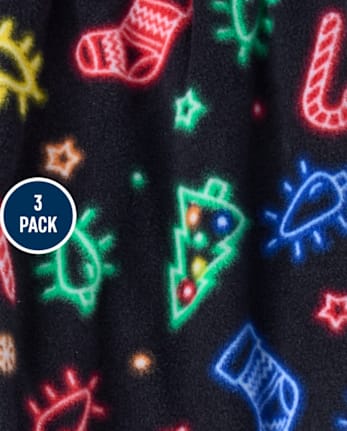 Boys Christmas Dream Fleece Pajama Pants 3-Pack - MULTI CLR