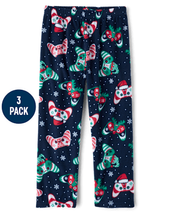 Boys Christmas Dream Fleece Pajama Pants 3-Pack - MULTI CLR