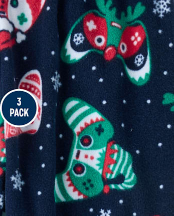 Boys Christmas Dream Fleece Pajama Pants 3-Pack - MULTI CLR