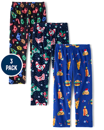 Boys Christmas Dream Fleece Pajama Pants 3-Pack - MULTI CLR
