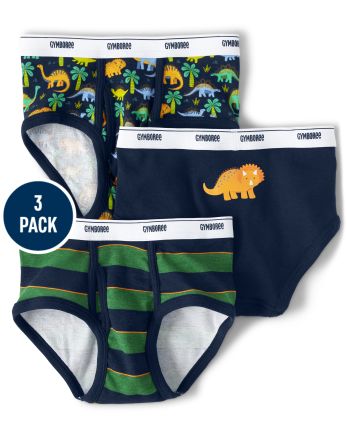 GYMBOREE S'MORE STYLE SNOWMAN N DINO 3 Pair OF ASSORTED BOYS BRIEF 2 3 4 10 NWT