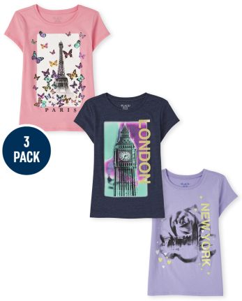 Pack of Three The Childrens Place Kids T-Shirts 