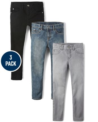 Boys Basic Skinny Jeans 3-Pack