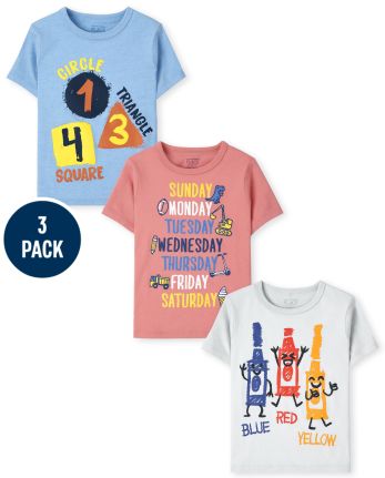 Toddler Boys Education Graphic Tee 3-Pack