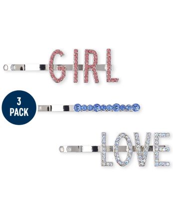 Girls Love Hair Clip 3-Pack