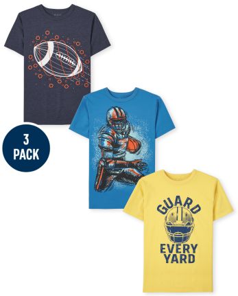 Boys Football Graphic Tee 3-Pack