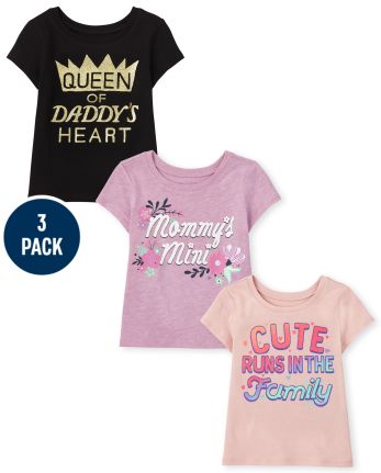 Toddler Girls Family Graphic Tee 3-Pack