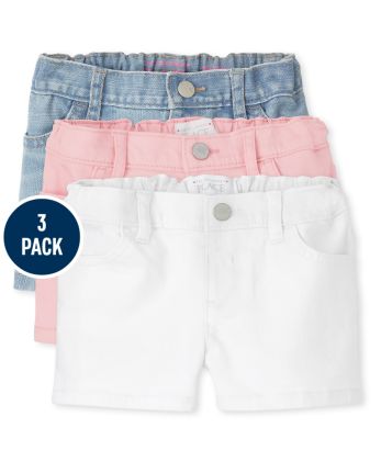 Shorts cortos para niñas pequeñas, paquete de 3