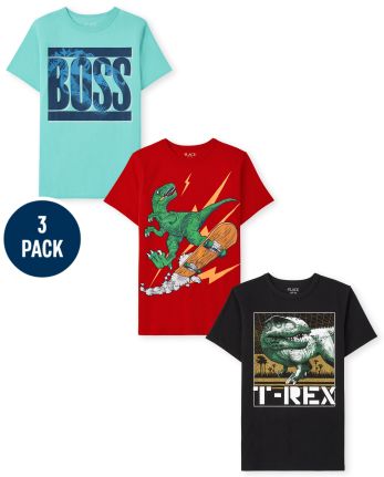 Boys Dino Graphic Tee 3-Pack
