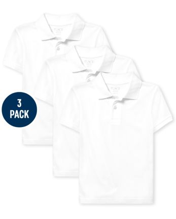 Boys Uniform Pique Polo 3-Pack