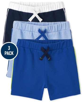 Toddler Boys Side Stripe French Terry Knit Shorts 3-Pack | The 